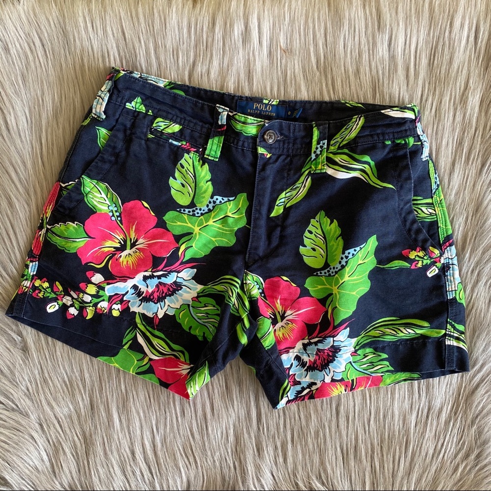 Polo RL Navy Hawaiian Floral Shorts 0